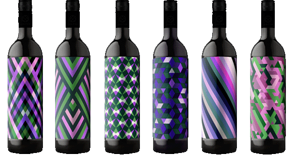 Wine bottles graphic art