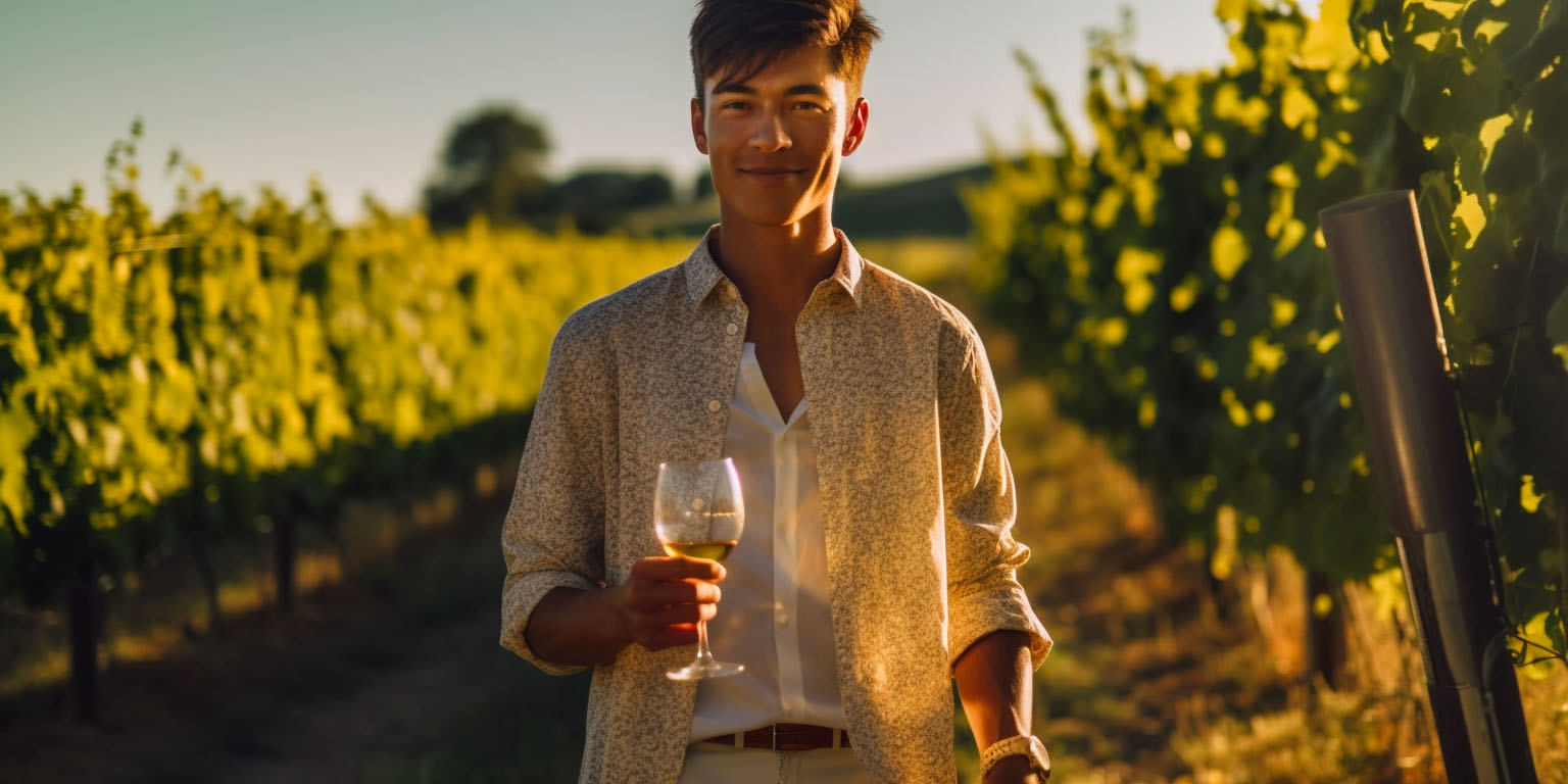 Man holding a glass of wine